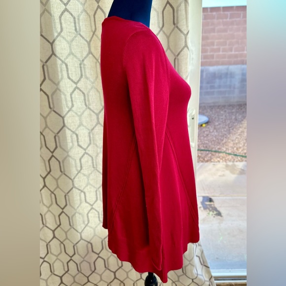 Alfani Red Viscose Wool Blend Swing Crew Neck Sweater w/ Removable Scarf - Picture 10 of 17